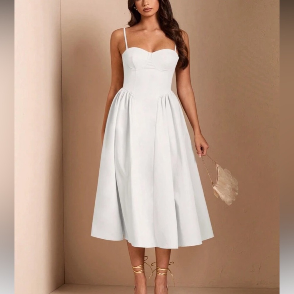 Elegant White Midi Dress